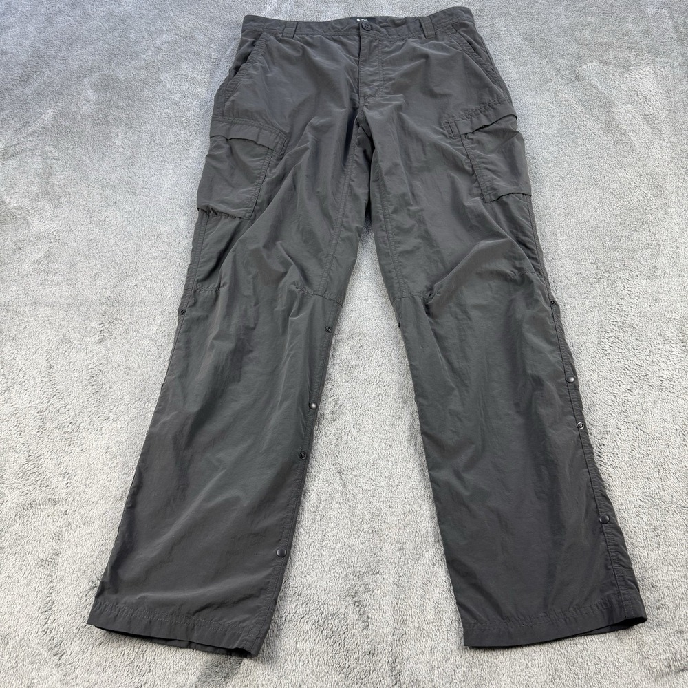 REI Co-op Sahara Cargo Hiking Pants Men's 36x32 Gray Roll Up Leg Stretch